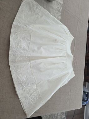 ANTONIO MELANI White Embroidered A-Line Skirt